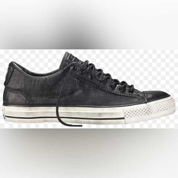 Converse X John Varvatos distressed black woven lace up low top sneakers. Size 5 - Picture 1 of 8